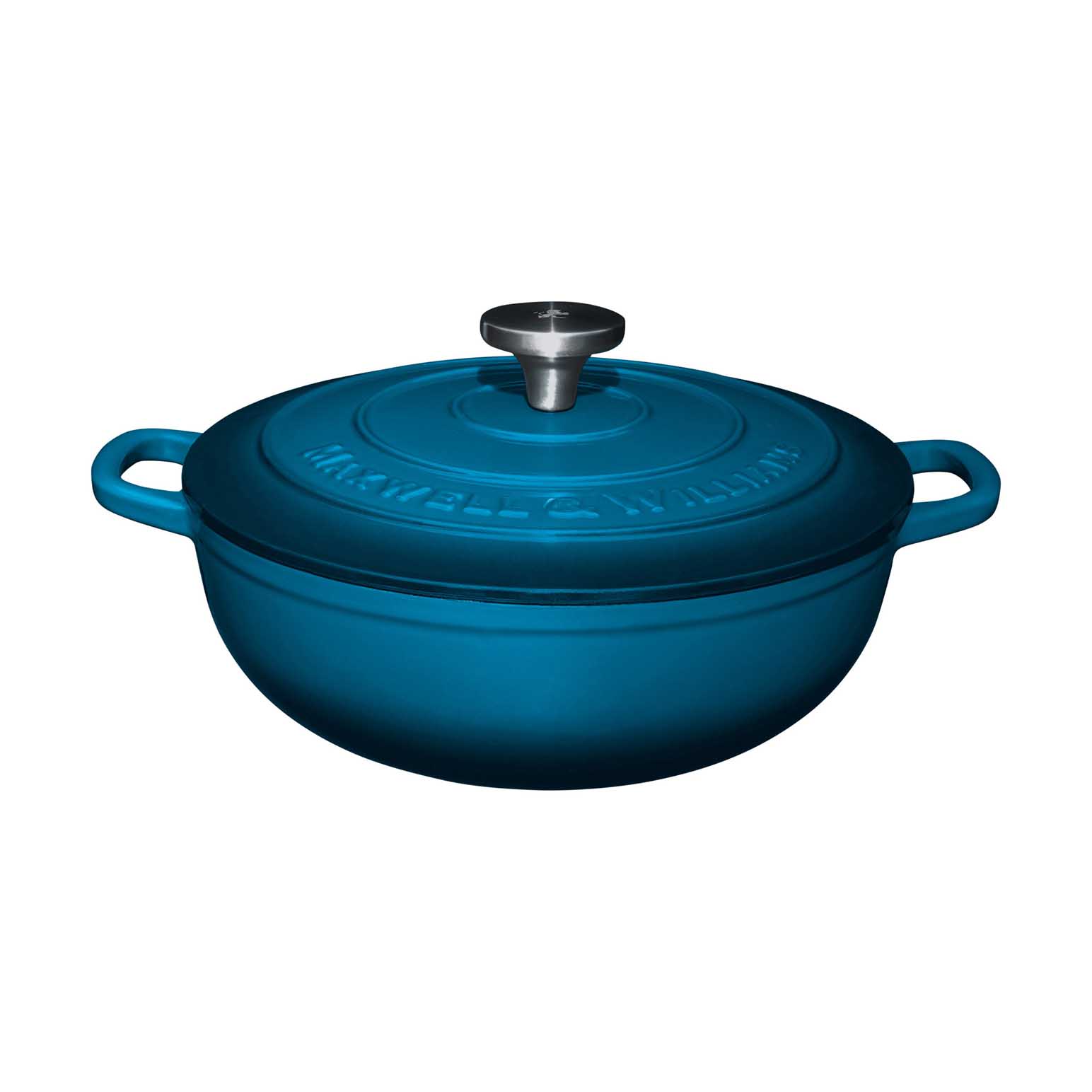 Maxwell & Williams Cast Iron Round Casserole Midnight Blue 26cm Gift Boxed